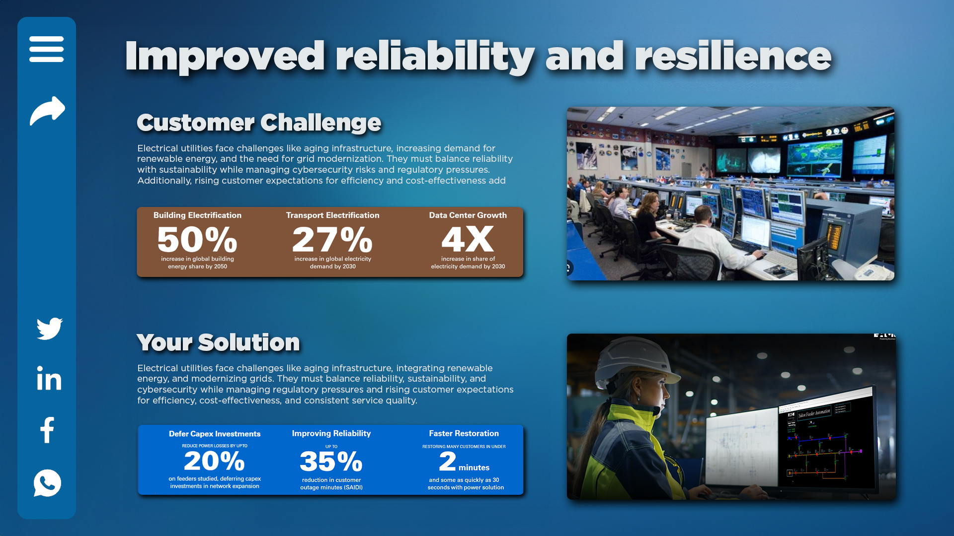 Case study template comparing customer challenge and solution